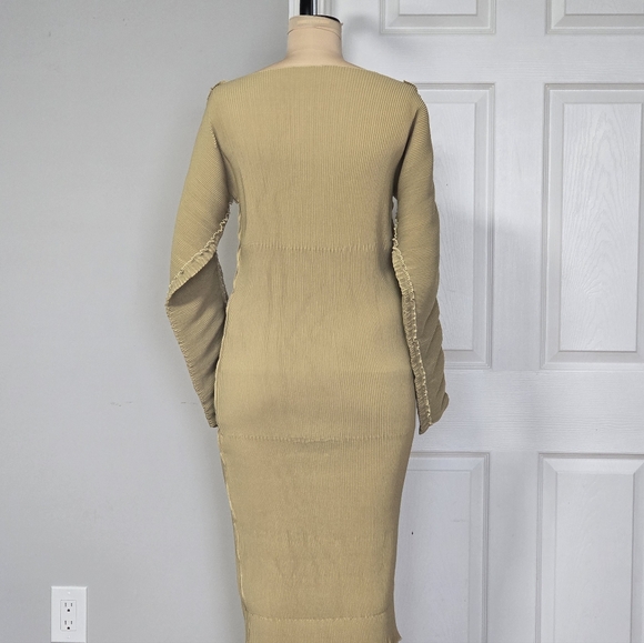 Toteme Mia Vana Ribbed Long-Sleeve Midi Dress, Size S - Picture 6 of 6